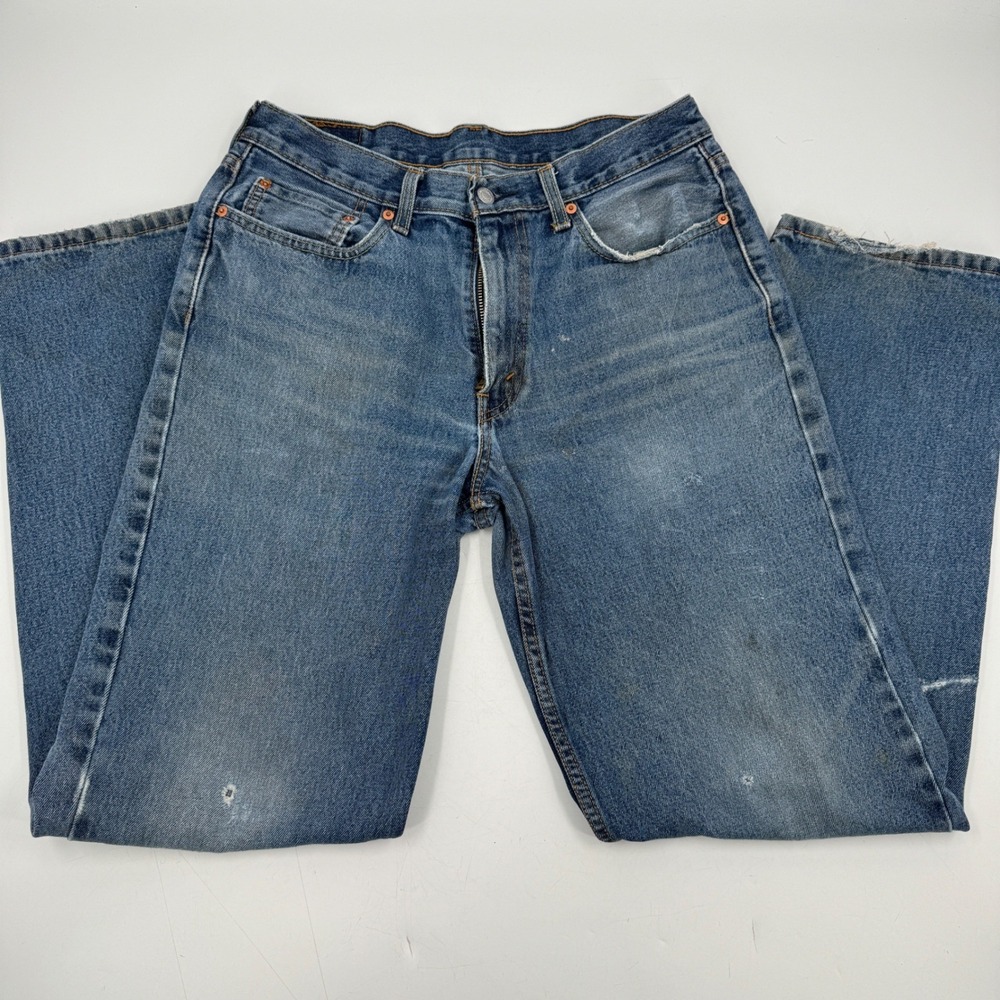 Levi's 550 Mens Jeans Medium Wash Button Fly‎ Straight Leg 33x34